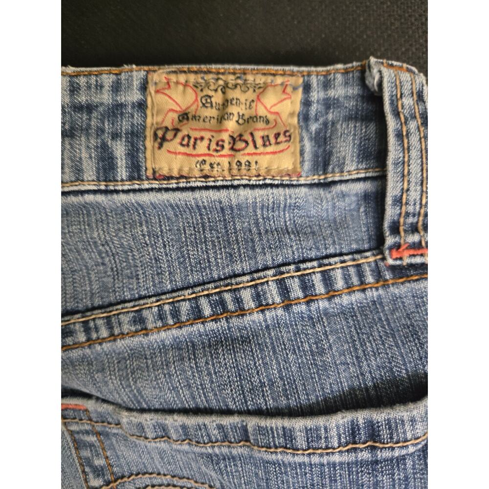 PARIS BLUES Women's Light Wash Denim Jeans Straight Leg Rise Cropped SZ 7, 28x21 - Picture 8 of 16